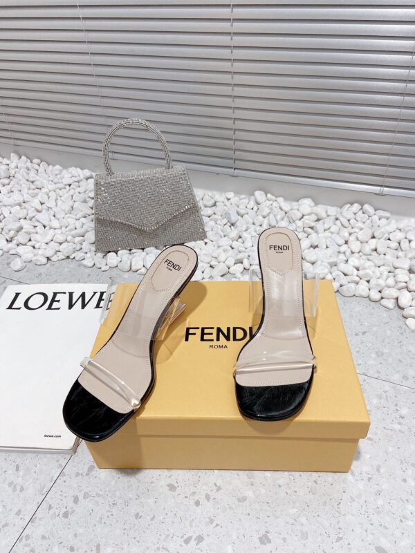 Fendi First Black Transparent Medium-Heeled Sandals For Women