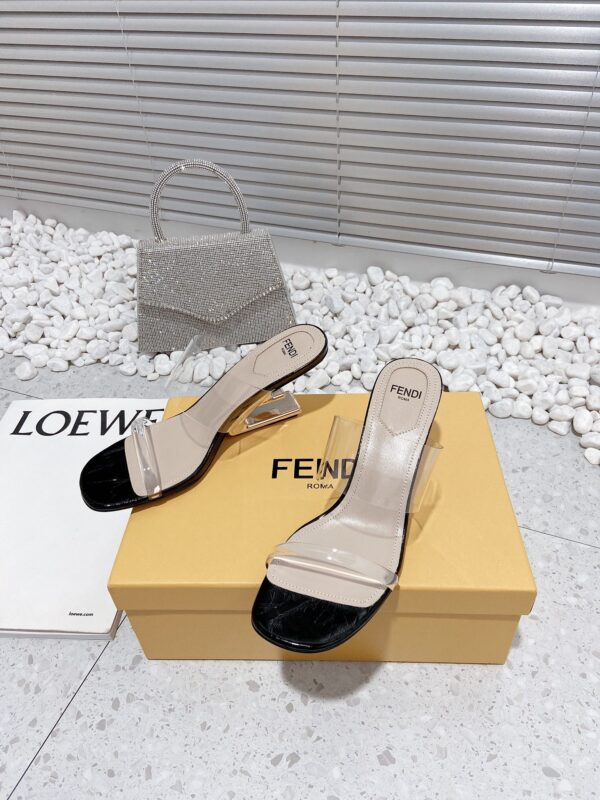 Fendi First Black Transparent Medium-Heeled Sandals For Women