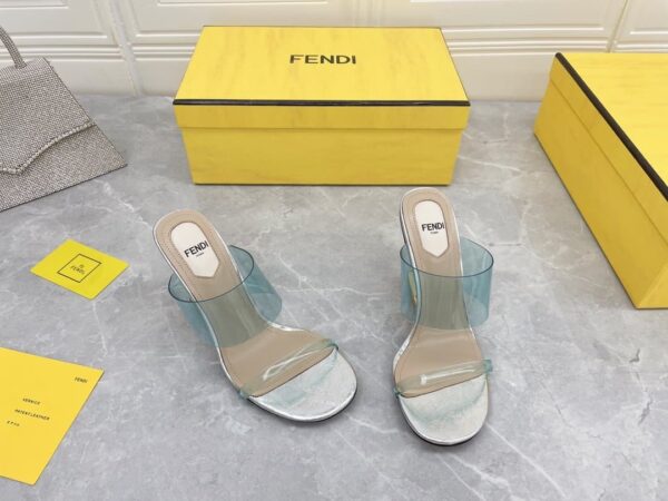 Fendi First Blue Transparent High-Heeled Sandals For Women