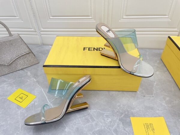 Fendi First Blue Transparent High-Heeled Sandals For Women