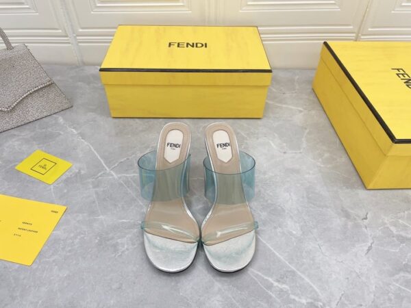 Fendi First Blue Transparent High-Heeled Sandals For Women