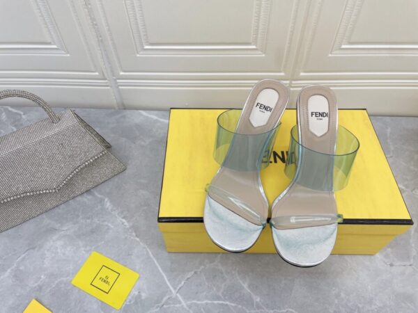 Fendi First Blue Transparent High-Heeled Sandals For Women