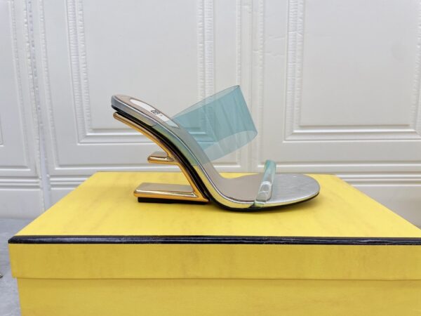 Fendi First Blue Transparent High-Heeled Sandals For Women