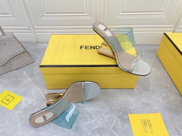 Fendi First Blue Transparent High-Heeled Sandals For Women