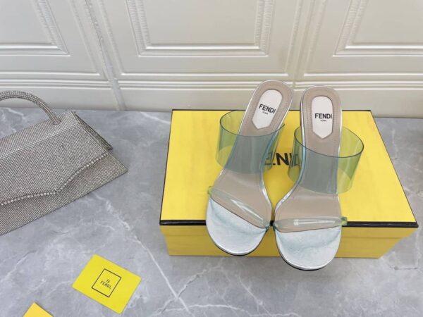 Fendi First Blue Transparent High-Heeled Sandals For Women