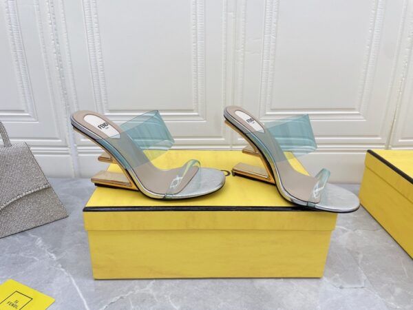 Fendi First Blue Transparent High-Heeled Sandals For Women