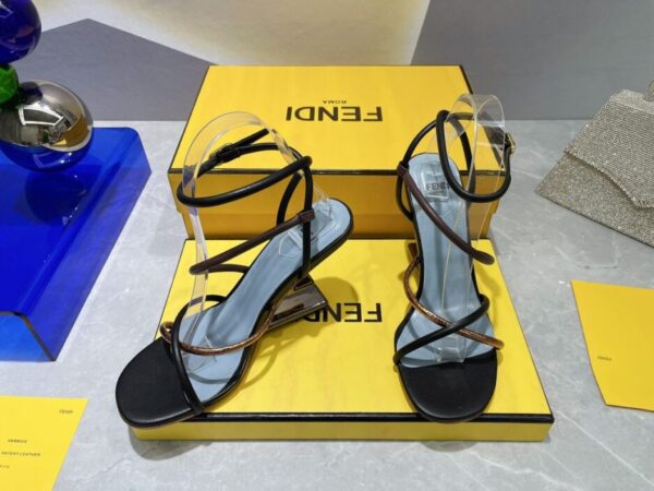 Fendi First Brown Nappa High-Heeled Sandals For Women 8X8274AHIUF1H0L