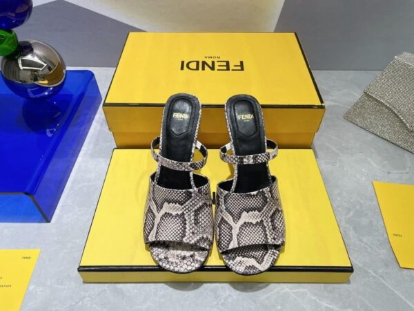Fendi First Brown Python High-Heeled Sandals For Women 8R8212AAEBF0RR7