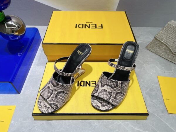 Fendi First Brown Python High-Heeled Sandals For Women 8R8212AAEBF0RR7