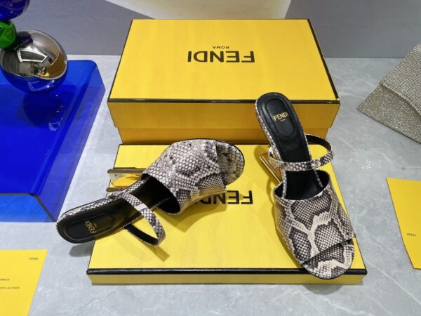 Fendi First Brown Python High-Heeled Sandals For Women 8R8212AAEBF0RR7