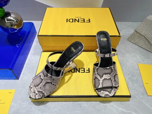 Fendi First Brown Python High-Heeled Sandals For Women 8R8212AAEBF0RR7