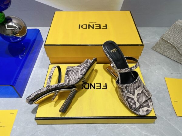 Fendi First Brown Python High-Heeled Sandals For Women 8R8212AAEBF0RR7