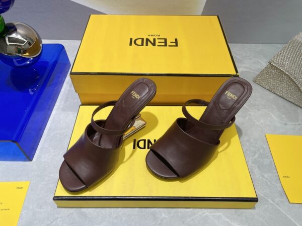 Fendi First Burgundy High-Heeled Sandals For Women