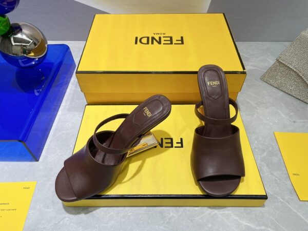 Fendi First Burgundy High-Heeled Sandals For Women