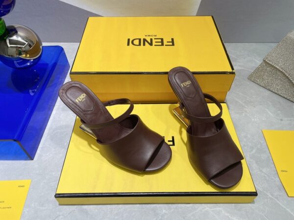Fendi First Burgundy High-Heeled Sandals For Women