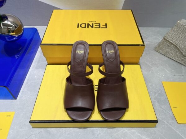 Fendi First Burgundy High-Heeled Sandals For Women