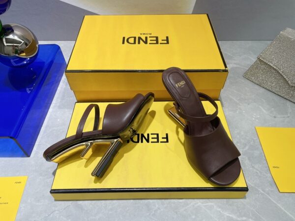 Fendi First Burgundy High-Heeled Sandals For Women