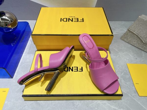 Fendi First Dark Pink High-Heeled Sandals For Women