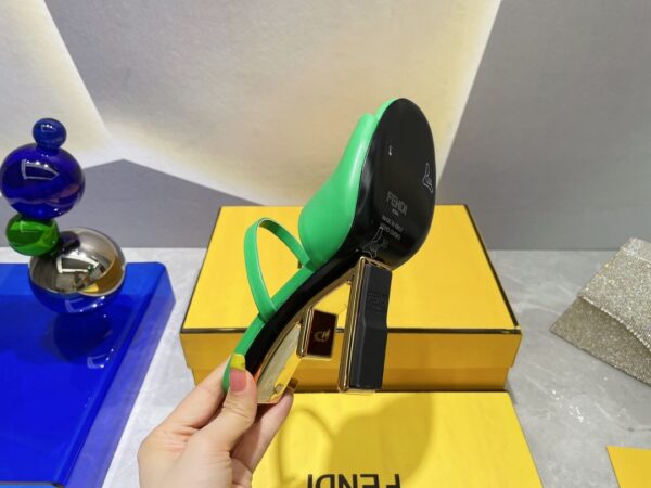 Fendi First Green High-Heeled Sandals For Women 