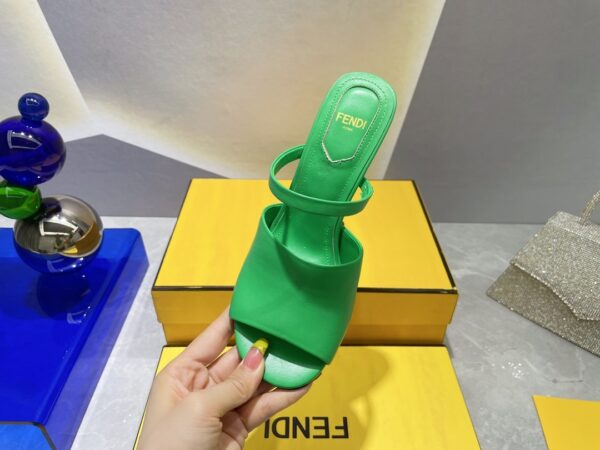 Fendi First Green High-Heeled Sandals For Women 