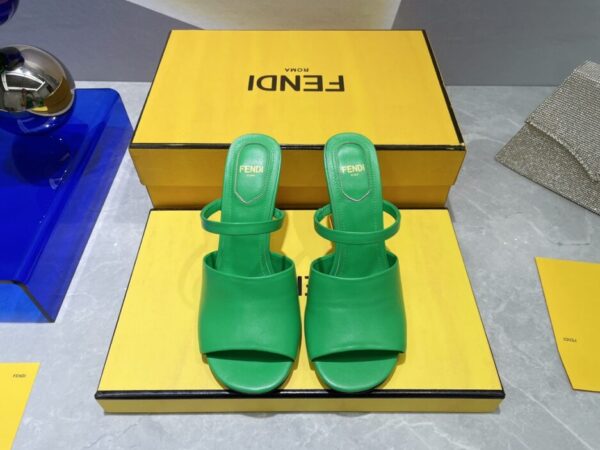 Fendi First Green High-Heeled Sandals For Women 
