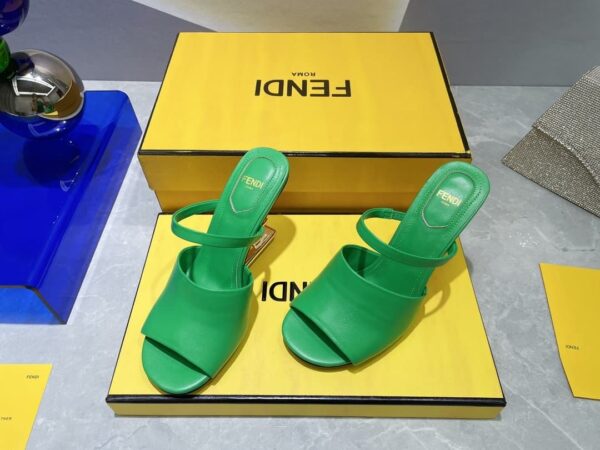 Fendi First Green High-Heeled Sandals For Women 