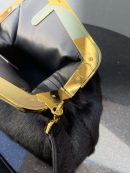 1:1 Replica Fendi First Medium Black Fox Fur Bag For Woman 32.5cm/13in