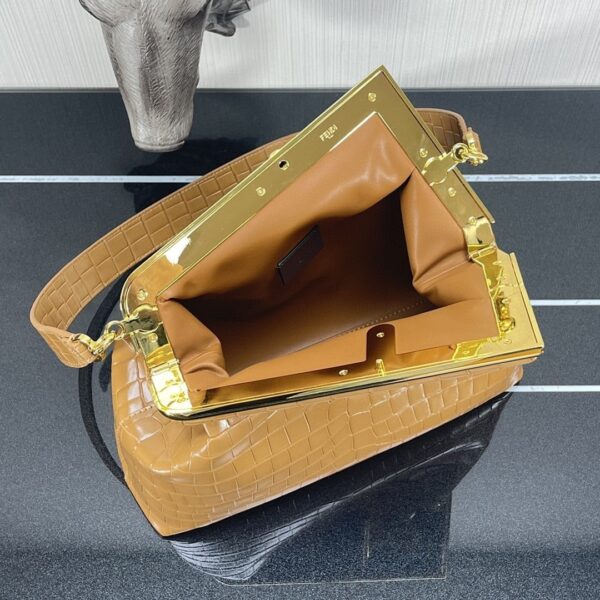 1:1 Replica Fendi First Medium Brown Crocodile Bag For Woman 32.5cm/13in