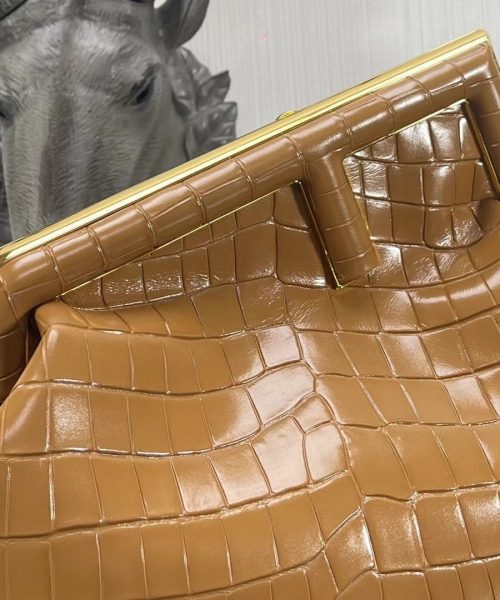 1:1 Replica Fendi First Medium Brown Crocodile Bag For Woman 32.5cm/13in