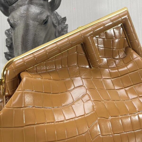 1:1 Replica Fendi First Medium Brown Crocodile Bag For Woman 32.5cm/13in
