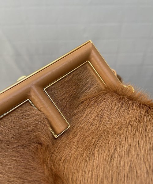 1:1 Replica Fendi First Medium Brown Fox Fur Bag For Woman 32.5cm/13in