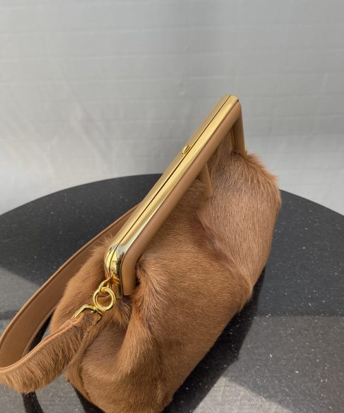 1:1 Replica Fendi First Medium Brown Fox Fur Bag For Woman 32.5cm/13in