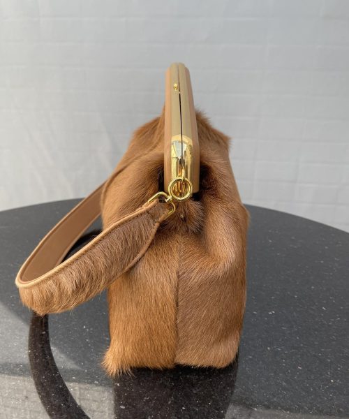 1:1 Replica Fendi First Medium Brown Fox Fur Bag For Woman 32.5cm/13in