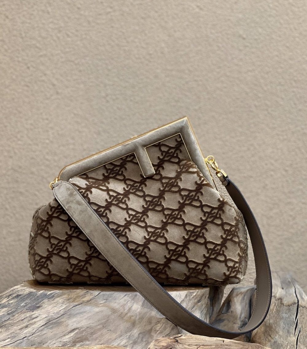 1:1 Replica Fendi First Medium Gray Bag For Woman 32.5cm/13in