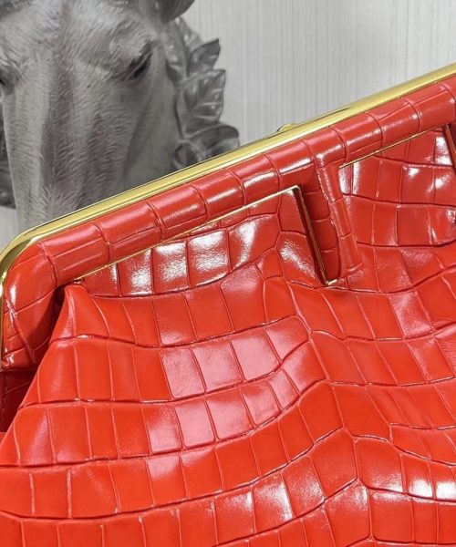 1:1 Replica Fendi First Medium Orange Crocodile Bag For Woman 32.5cm/13in