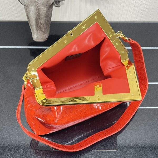 1:1 Replica Fendi First Medium Orange Crocodile Bag For Woman 32.5cm/13in