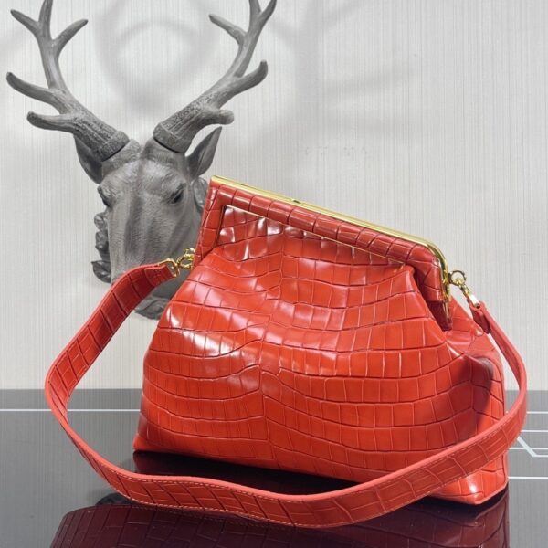 1:1 Replica Fendi First Medium Orange Crocodile Bag For Woman 32.5cm/13in