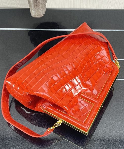 1:1 Replica Fendi First Medium Orange Crocodile Bag For Woman 32.5cm/13in