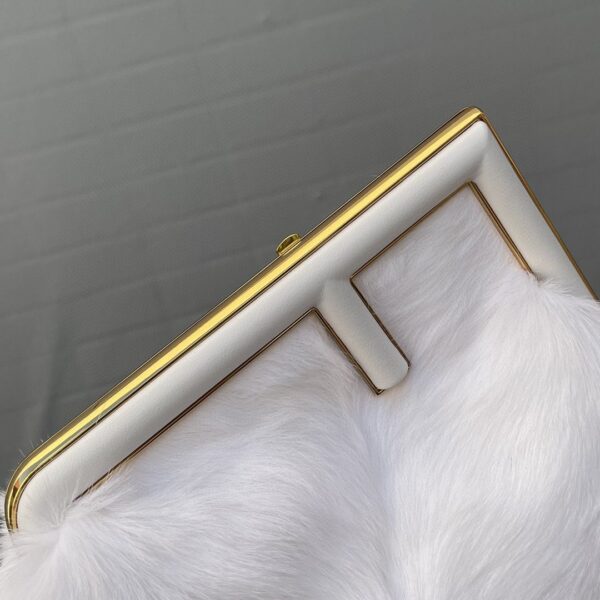 1:1 Replica Fendi First Medium White Fox Fur Bag For Woman 32.5cm/13in