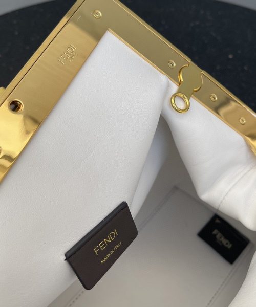 1:1 Replica Fendi First Medium White Fox Fur Bag For Woman 32.5cm/13in