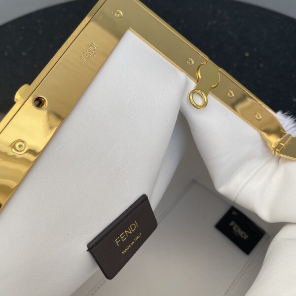 1:1 Replica Fendi First Medium White Fox Fur Bag For Woman 32.5cm/13in