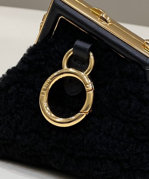 1:1 Replica Fendi First Mini Black Mink Bag For Woman 11.5cm/4in