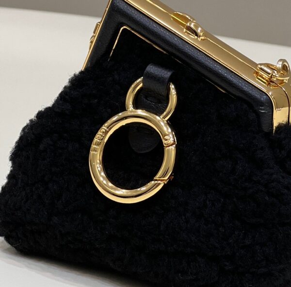 1:1 Replica Fendi First Mini Black Mink Bag For Woman 11.5cm/4in