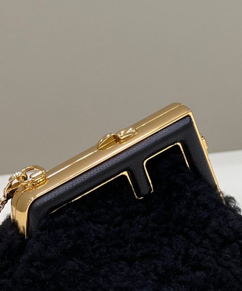 1:1 Replica Fendi First Mini Black Mink Bag For Woman 11.5cm/4in
