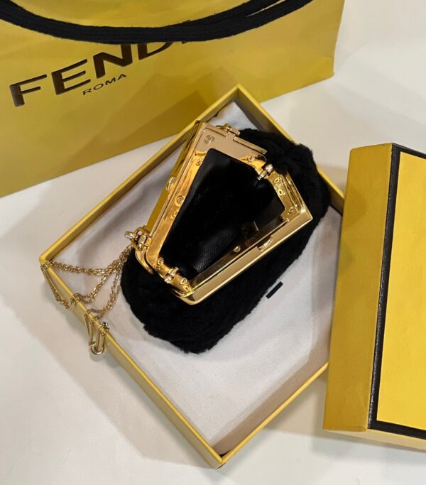 1:1 Replica Fendi First Mini Black Mink Bag For Woman 11.5cm/4in