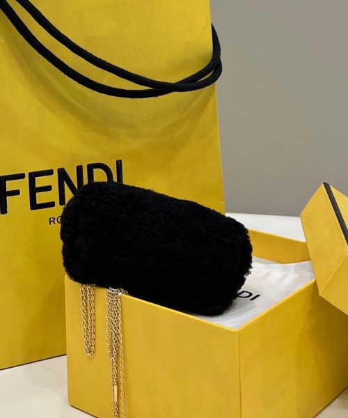 1:1 Replica Fendi First Mini Black Mink Bag For Woman 11.5cm/4in