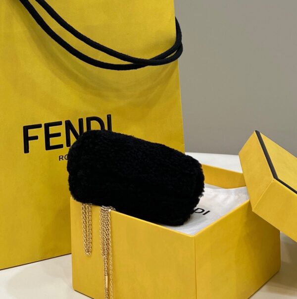 1:1 Replica Fendi First Mini Black Mink Bag For Woman 11.5cm/4in