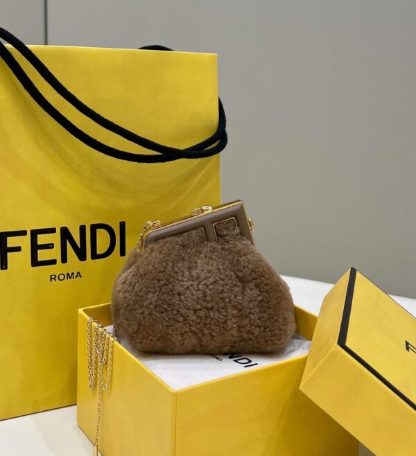 1:1 Replica Fendi First Mini Brown Mink Bag For Woman 11.5cm/4in