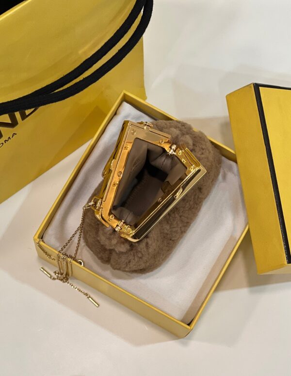 1:1 Replica Fendi First Mini Brown Mink Bag For Woman 11.5cm/4in