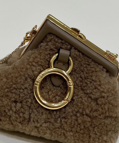 1:1 Replica Fendi First Mini Brown Mink Bag For Woman 11.5cm/4in